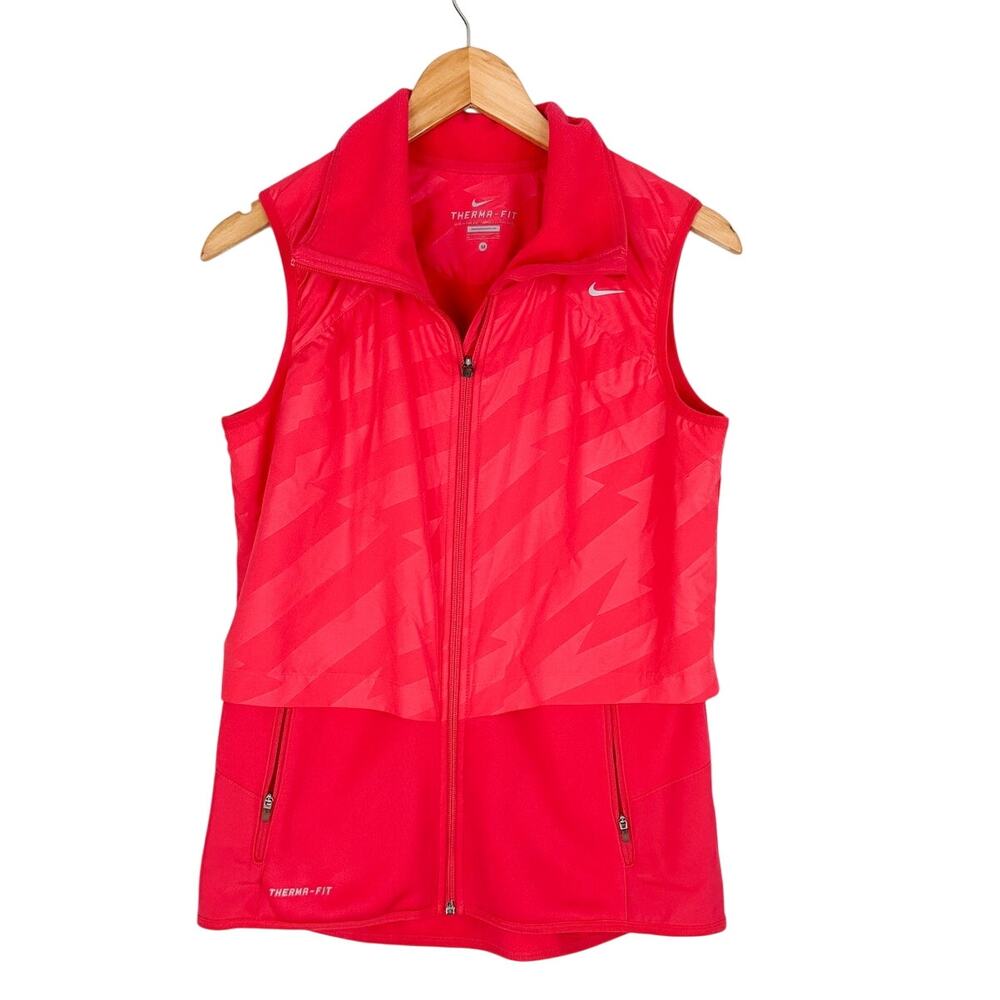Nike Hot Pink Full Zip Therma Fit Sleeveless Vest
